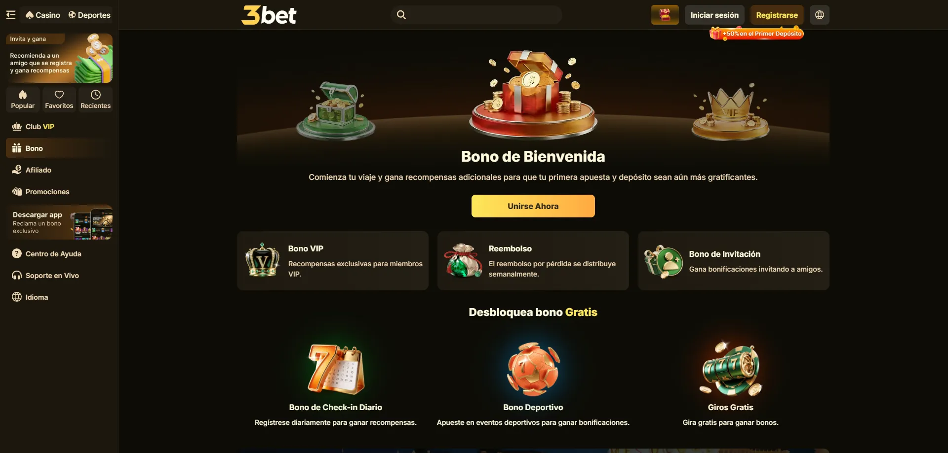 Bonos y promociones exclusivas en 3bet Casino M&eacute;xico